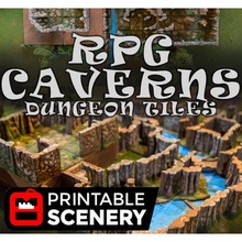 dungeon caverns airplane Scenary print strong thin base so only uses 15g plastic per piece zip file contains 34 different cavern tile pieces they can used make wide variety maps any tiles perfectly no supports cleanup mess 3d print model - Mito3D