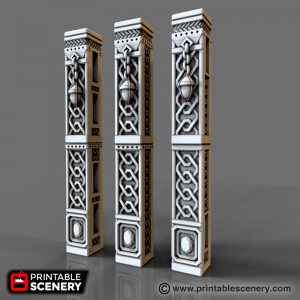 dwarven columns airplane Scenary compatible all other openlock tiles ideal use tribute wall archways 3D print model - Mito3D