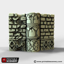 elven groves hinged wall - printable scenery airplane Scenary designed used our other scatter dungeon terrain pieces tabletop role-playing games prints 2 parts hole inserting filament piece form moveable hinge allows you create range angles 90 270 compatible all openlock walls download rampage base pack free get latest version clip 3d print model - Mito3D