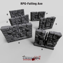 falling axe trap airplane Scenary mounted wall based c d p q z tiles print operational hinge please watch video show you release supports 3d print model - Mito3D