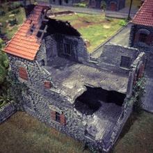 french farmhouse ruins airplane Scenary allows you two options model can printed out prefabricated ruin three storey's custom build your own gutted nine separate components use slicer software make mirrored pieces 3d print model - Mito3D