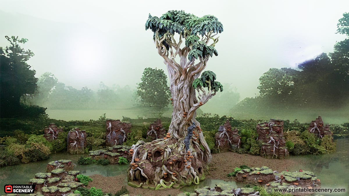 giant swamp tree hovel stl file 3D print model - Mito3D