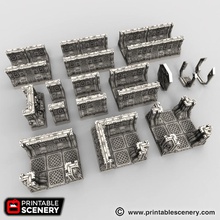 gothic spaceship corridor airplane Scenary openlock set perfect science fiction board games tabletop skirmish war role playing distant dark future can combined rooms boarding ship create vast layouts you get lost forever 3d print model - Mito3D
