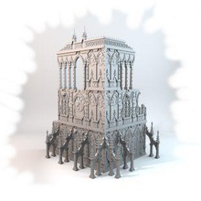 gothic walkways buildings airplane Scenary sci-fi forty nine-piece pack made up 50mm x tiles they have been designed glued together various combinations create ruined non-ruined structures also contains all pieces needed make gantries 3d print model - Mito3D