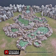 grotto mağara havuzları yazdırılabilir sahne uçak Scenary 3d baskılı su dağılım arazi caverns dungeons dragons wargaming masa ayarla 3d print model - Mito3D