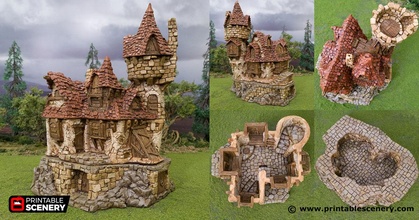 guildhall - hagglethorn hollow printable scenery 3d print model - Mito3D