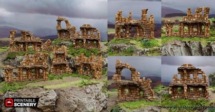 Hagedorn uralt Ruinen hohl druckbar Landschaft 3d print model - Mito3D