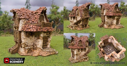 Hagedorn Hütte hohl druckbar Landschaft 3d print model - Mito3D