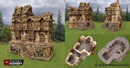 hagglethorn longhouse - hollow printable scenery 3d print model - Mito3D