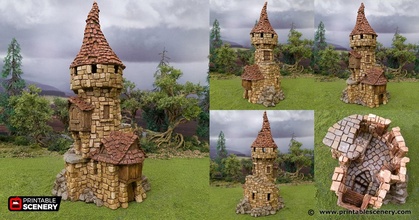 hagglethorn tower - hollow printable scenery 3d print model - Mito3D