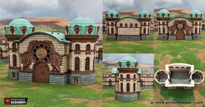 halfling city guildhall - printable scenery 3d print model - Mito3D