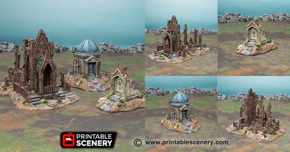 hallowed mausoleums - printable scenery airplane Scenary 3d print model - Mito3D