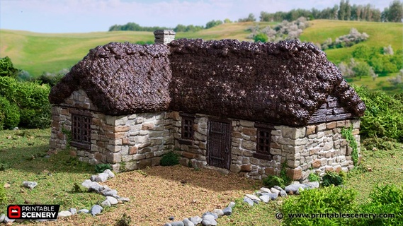 highland stone barn stl file 3d print model - Mito3D