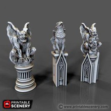 histórico grotesco anexos avião Cena complete a sua catedral gótica estes três grotescos 3d print model - Mito3D