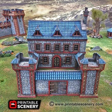 ironhelm barracks - printable scenery airplane Scenary fantasy-styled building can used role-playing tabletop war games featuring hinged doors removable roofs multiple storeys prints without supports separate levels there alternate version level 1 standalone small print included zip 3d print model - Mito3D