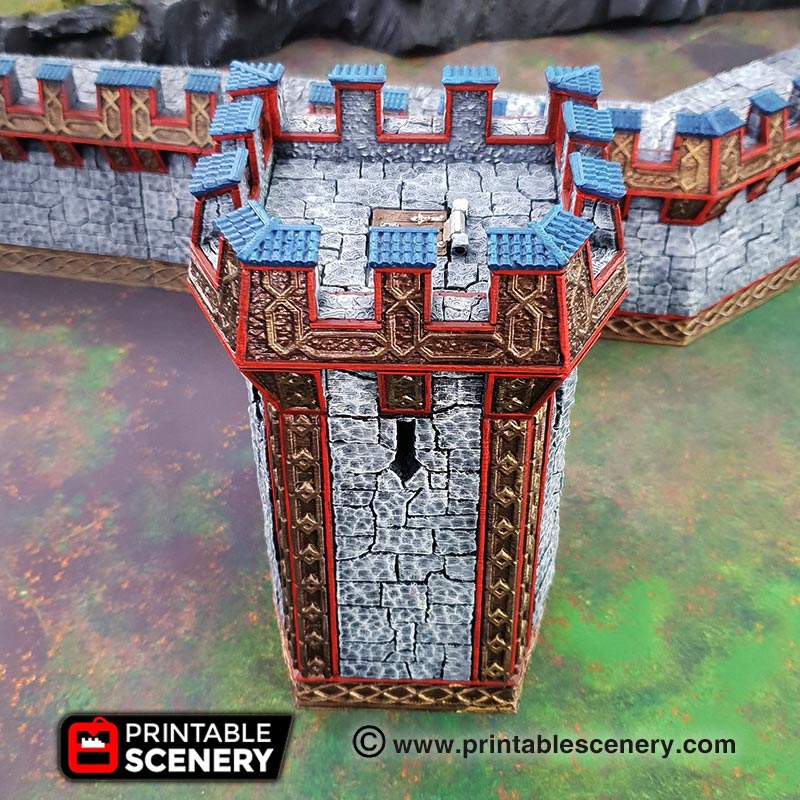 ironhelm bastions - printable scenery airplane Scenary bastion building designed fantasy tabletop role-playing games pack contains five configurations normal t left right ruined fully-hinged trapdoors doors clip-on balconies also included pieces connect ramparts sold separately download rampage base free get latest version openlock clip small printer versions 3D print model - Mito3D