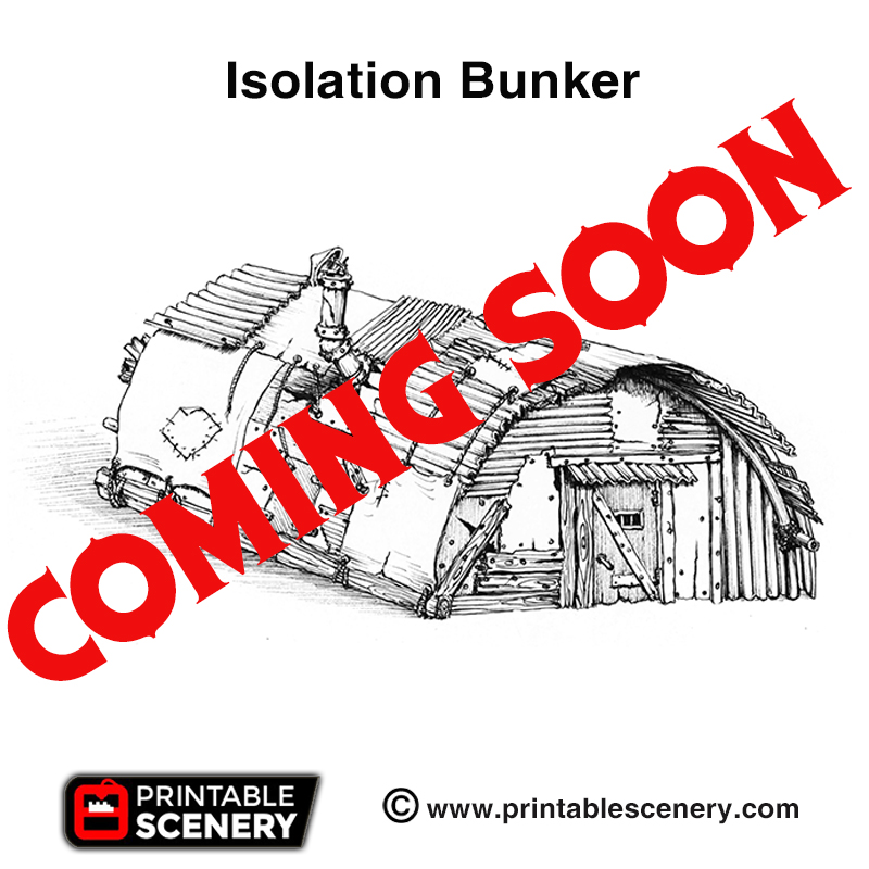 isolation bunker - printable scenery airplane Scenary coming soon product stretch goal wasteworld pledge brave new worlds kickstarter 3D print model - Mito3D