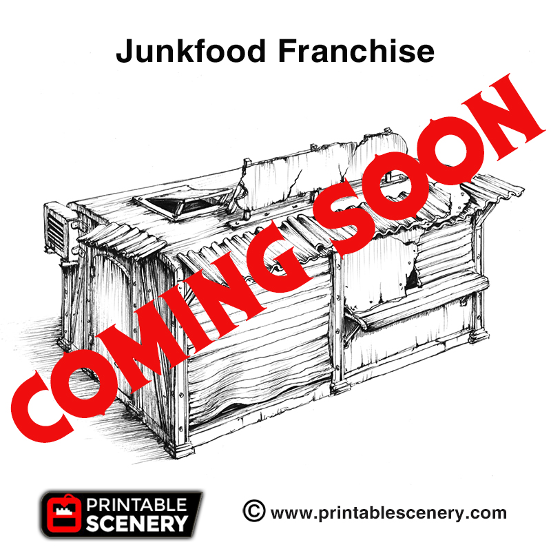 junkfood franchise - printable scenery airplane Scenary coming soon product stretch goal wasteworld pledge brave new worlds kickstarter 3D print model - Mito3D