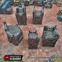 junkfort bastions - printable scenery airplane Scenary 3d post-apocalypse junk fort mad max worlds games fallout gaslands 3d print model - Mito3D