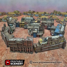 junkfort ramparts - printable scenery airplane Scenary set 5 fortified post-apocalypse setting designed bastions create junk forts great providing elevation cover tabletop skirmish role-playing games models scaled print gaslands 70 3d print model - Mito3D