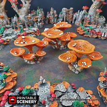 lantern clusters - printable scenery airplane Scenary set includes pieces assemble 3 mushrooms providing cover objectives tabletop skirmish role-playing games pack goblin grotto cavern tile designed style blooming lanterns trees pictured included shroom range walls tunnels floors magic mushroom mesmerising morels 3d print model - Mito3D