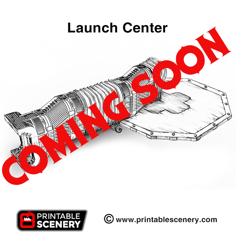 launch center - printable scenery airplane Scenary coming soon product stretch goal sanctuary-17 pledge brave new worlds kickstarter 3D print model - Mito3D