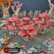 magic mushroom clusters - printable scenery airplane Scenary set includes pieces assemble 3 mushrooms providing cover objectives tabletop skirmish role-playing games pack goblin grotto cavern tile designed style trees pictured included shroom range walls tunnels floors blooming lanterns lantern mesmerising morels 3d print model - Mito3D