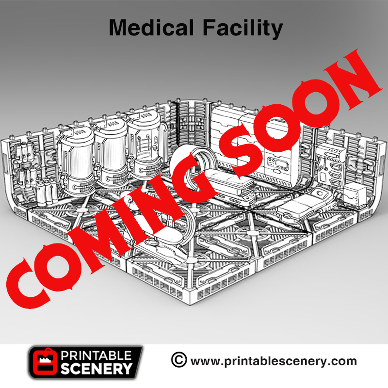 medical facility - printable scenery airplane Scenary coming soon product stretch goal sanctuary-17 pledge brave new worlds kickstarter 3D print model - Mito3D