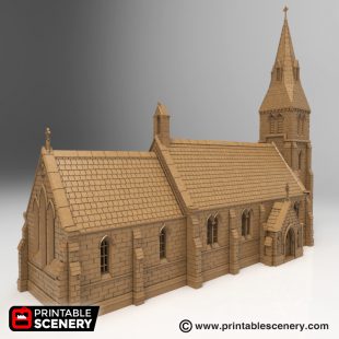 mittelalterliche Kirche Flugzeug Bühnenbild Kirche, großes Modell entworfen, gedruckt, in mehrere Abschnitte kompatibel ruiniert version mittelalterlichen Dach-Teile können ausgelagert Dach gesetzt nation Ruine der 3D print model - Mito3D