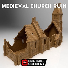 chiesa medievale in rovina aereo Scenario modello di grandi dimensioni progettato stampato diverse sezioni compatibile anche top parti cancellate e sostituite rovinato la versione 3d print model - Mito3D