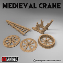 medieval crane airplane Scenary five-part model designed glued together once printed you need length chain string complete pulley also part winterdale docks file pack well our machines range 3d print model - Mito3D