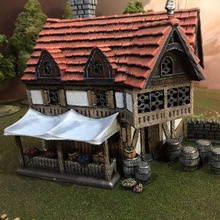 merchants market airplane Scenary merchant stall comes complete barrels sacks baskets also contains solid version useful scaling printing out 33 10mm scale winterdale buildings designed glued placed together 3d print model - Mito3D