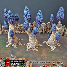 mesmerising morels - printable scenery airplane Scenary tree set includes 4 trees providing cover objectives tabletop skirmish role-playing games scaled easily provide variety size build plates pack goblin grotto cavern tile system pictured included shroom range walls tunnels floors magic mushrooms mushroom clusters blooming lanterns lantern 3d print model - Mito3D