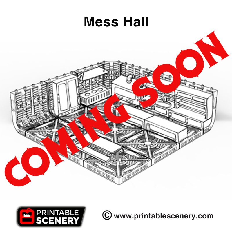 mess hall - printable scenery airplane Scenary coming soon product stretch goal sanctuary-17 pledge brave new worlds kickstarter 3D print model - Mito3D