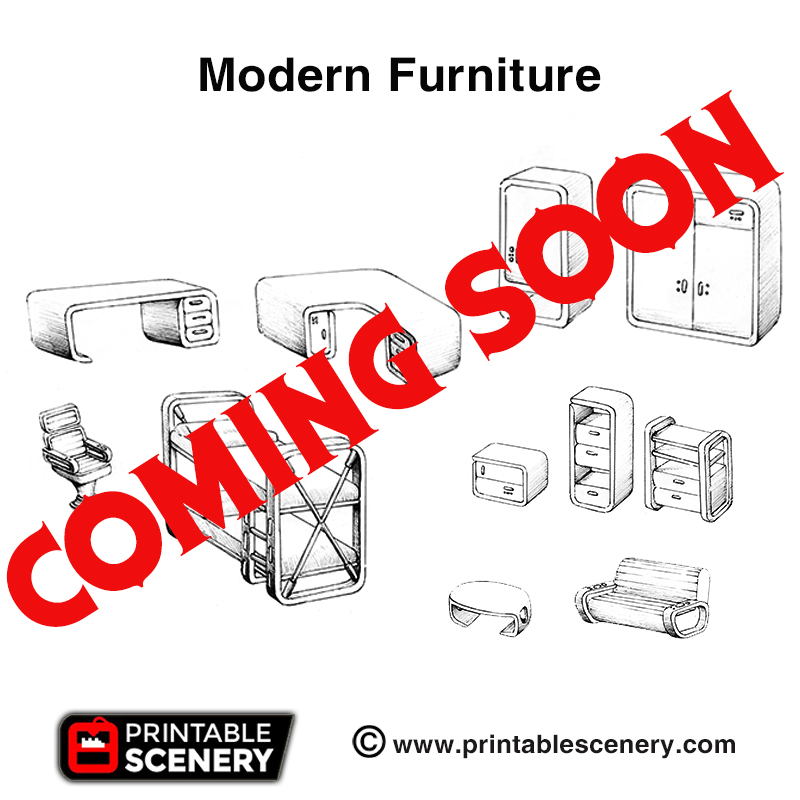 modern furniture - printable scenery airplane Scenary coming soon product stretch goal sanctuary-17 pledge brave new worlds kickstarter 3D print model - Mito3D