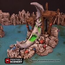 moon shrine - printable scenery airplane Scenary designed scatter dungeon terrain fantasy tabletop role-playing games multilevel excellent mini placement ladder reach platforms model goblin grotto cavern tile compatible floors 3d print model - Mito3D