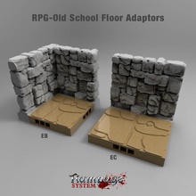 old school floor adaptors airplane Scenary dungeon tile designed so you can make 'old tile' characterized being attached wall rampage system tiles allows compatible other systems such dwarvenforge openforge 3d print model - Mito3D