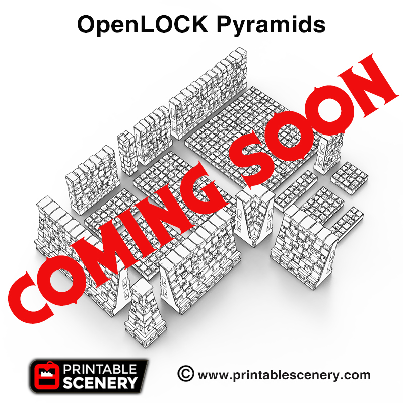 openlock pyramids - printable scenery airplane Scenary coming soon product stretch goal new eden pledge brave worlds kickstarter 3D print model - Mito3D