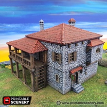 port tavern airplane Scenary medieval styled building can used roleplaying table top wargames fantasy historical setting featuring multilevel removable roofs floors has plenty room allows excellent miniature placement prints without supports separate levels option smaller parts small printers also included 3d print model - Mito3D