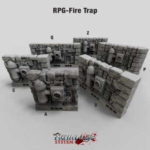 rampage piège de feu l'avion Scène pack contient une série mural pièges c d p q z murs 3D print model - Mito3D