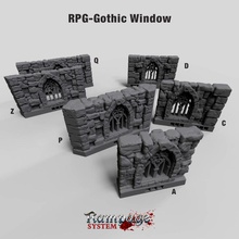 rampage finestrone gotico aereo Scenario pack contiene sei pareti in pietra caratteristica di stile windows montata q z p d c a 3d print model - Mito3D
