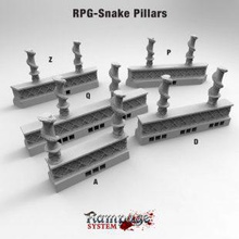 rampage snake pillars airplane Scenary low walls feature snakes coiled them they compatible all other openlock products 3d print model - Mito3D