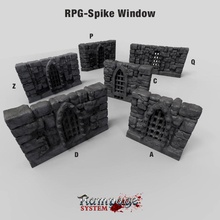 rampage spike window airplane Scenary set contains six windows covered spiked metal grills walls mounted z p c q d floor tiles 3d print model - Mito3D
