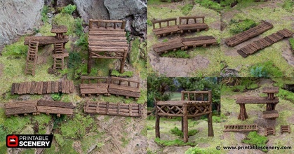 rickety platforms - hagglethorn hollow printable scenery 3d print model - Mito3D