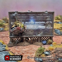 ruined billboards signs - printable scenery airplane Scenary 3d set scatter terrain modern post-apocalypse setting tabletop skirmish role-playing games 3d print model - Mito3D