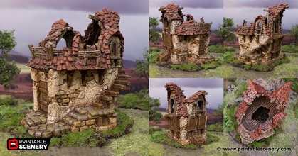 ruined cottage - hagglethorn hollow printable scenery 3d print model - Mito3D