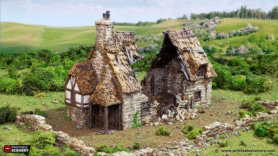 ruined country manor stl file 3d print model - Mito3D