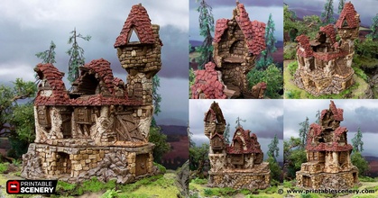 ruined guildhall- hagglethorn hollow - printable scenery 3d print model - Mito3D