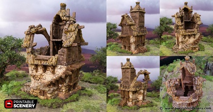 ruined homestead - hagglethorn hollow printable scenery 3d print model - Mito3D