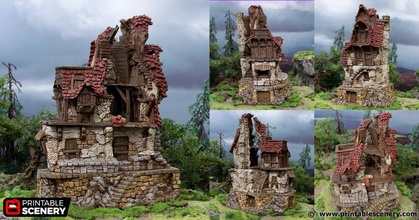 ruined hunters lodge - hagglethorn hollow printable scenery 3d print model - Mito3D